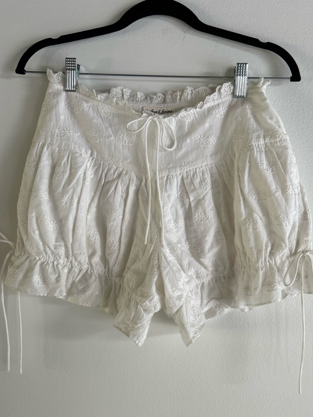 For Love and Lemons white floral shorts